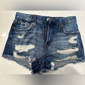 Aeropostale Blue Jean Shorts with Distressed Detailing